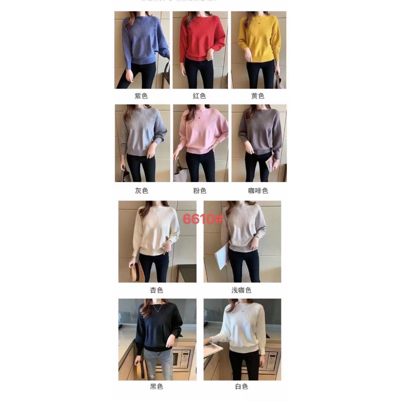 Atasan rajut batwing garis