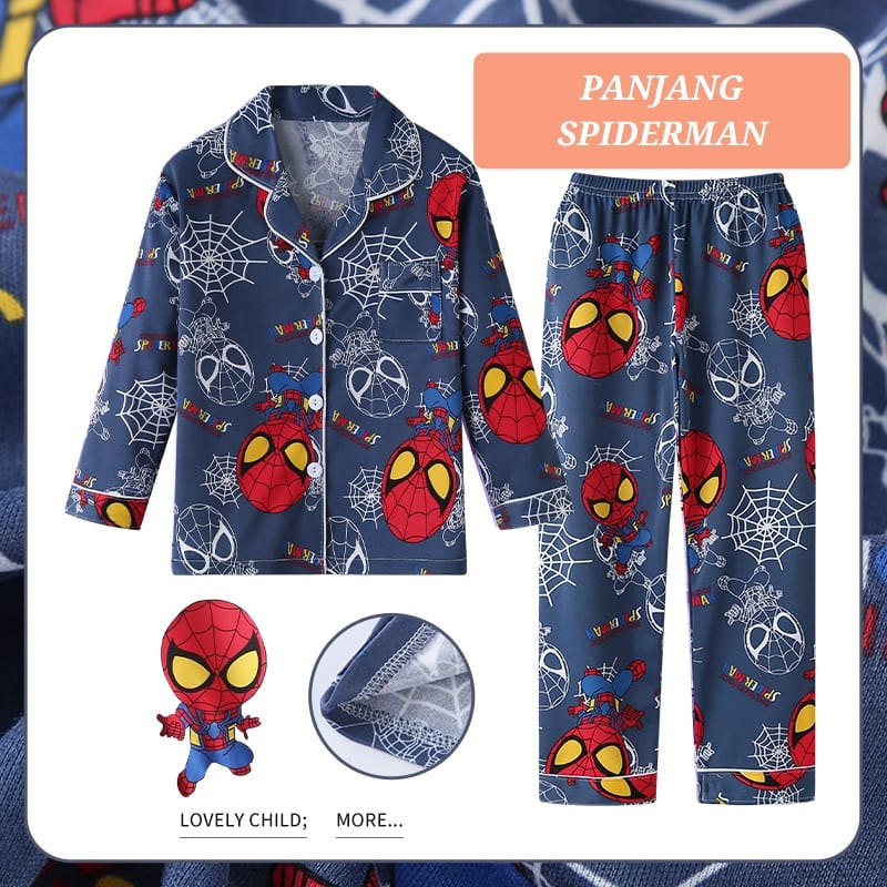 BAJUKIDDIE PIYAMA ANAK LENGAN PANJANG PENDEK BAJU TIDUR IMPORT LUCU ADEM NYAMAN FASHION