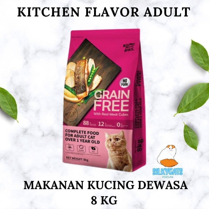 Kitchen flavor grain free adult 8KG. makanan kucing dewasa kf adult 8kg