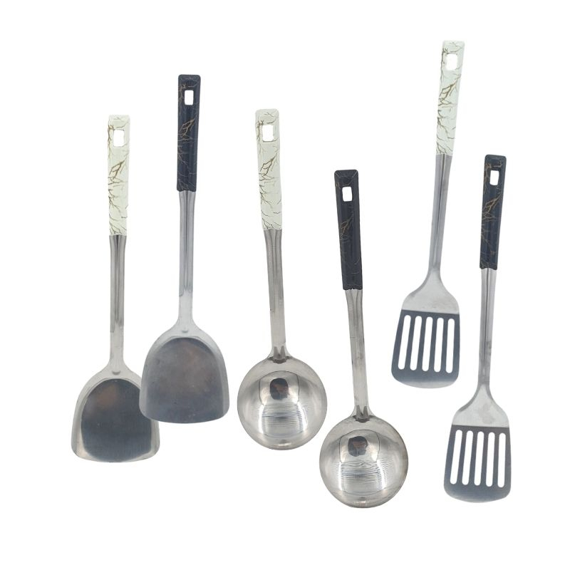 Spatula / Centong / Sendok Sup Stainless Steel Gagang Marbel