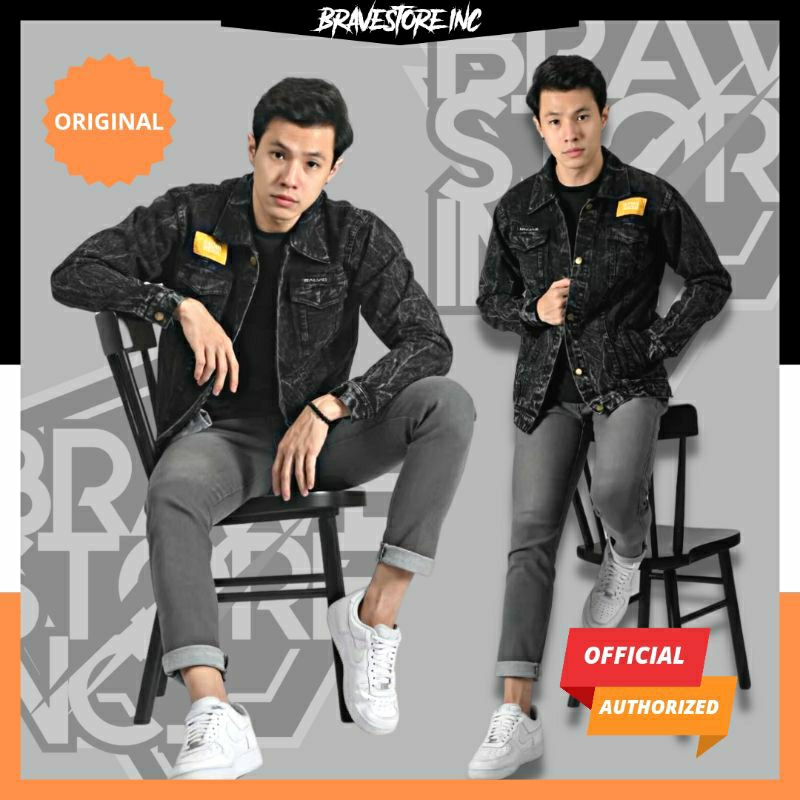 DENIM JEANS JAKET SANDWASH Pria Original SalvioHexia Jacket Sandwash Snow Soft Jeans Senwash Laki La