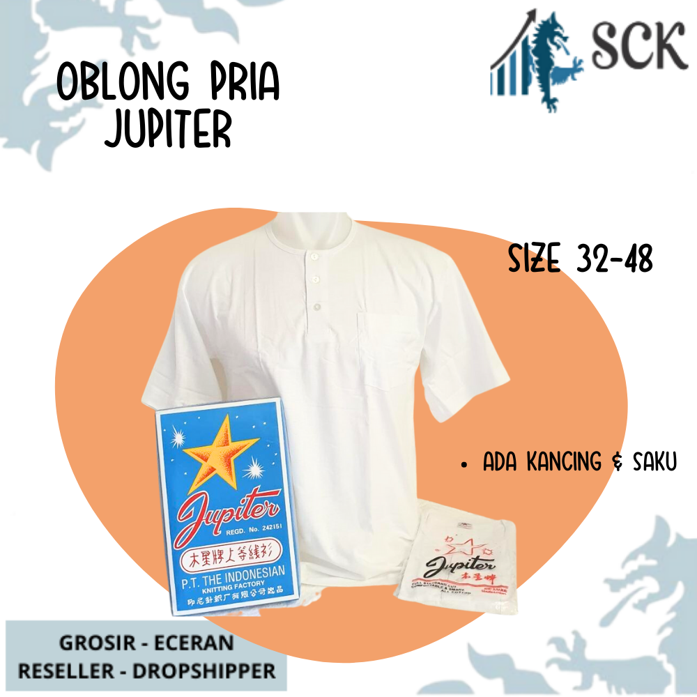 [ISI 1] Kaos Oblong JUPITER KANCING 32-42 Pria Katun / Kaos Blong JUPITER KANCING Katun Original  / Kaos Polos JUPITER - sckmenwear GROSIR