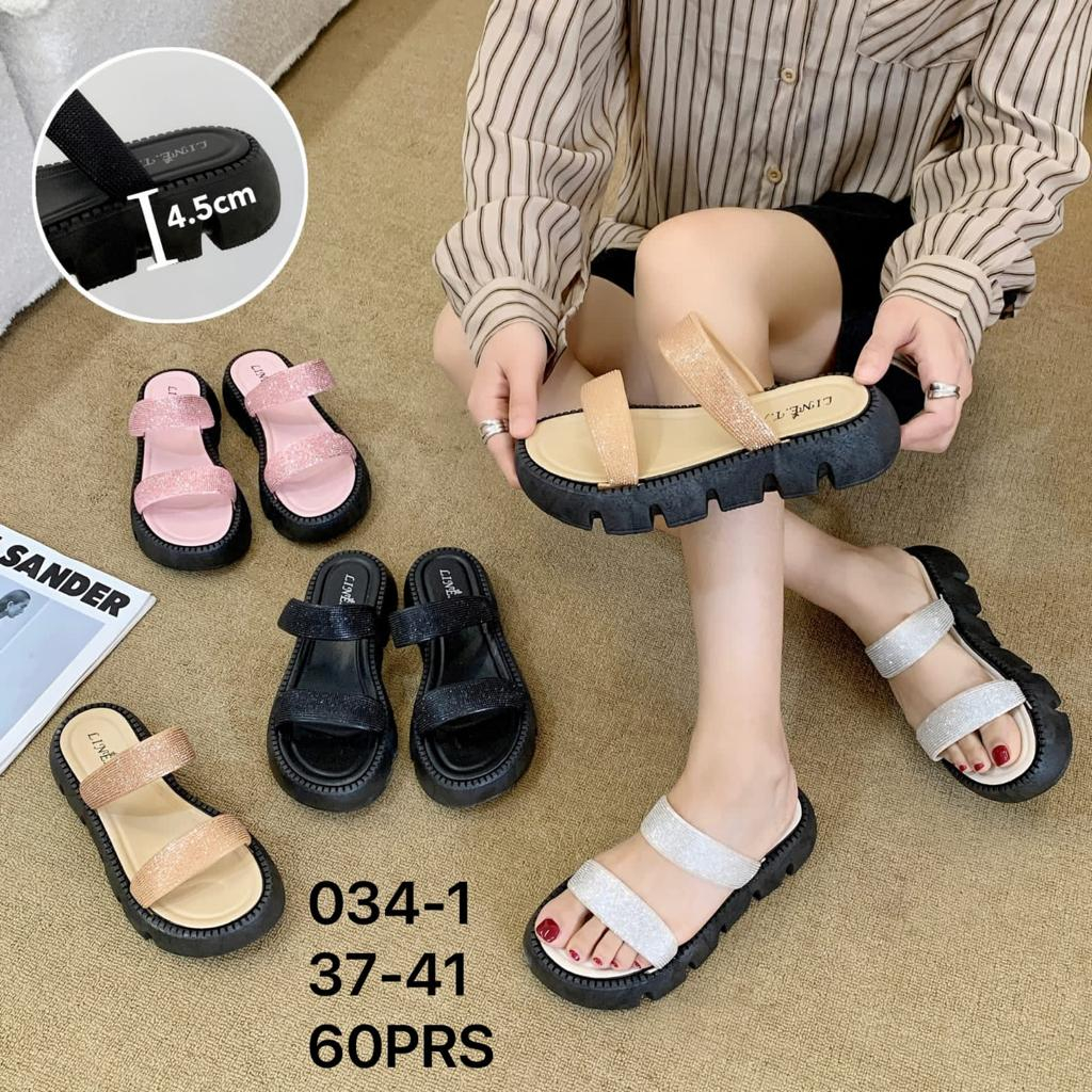 Sandal Wedges Wanita Import Ban 2 New Gliter Winola Collection WNL 034-1