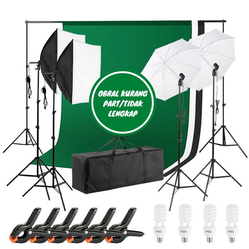 [OBRAL RIJEK] Portrait Foto Studio Day Lighting Kit with Backdrop - LD-TZ25