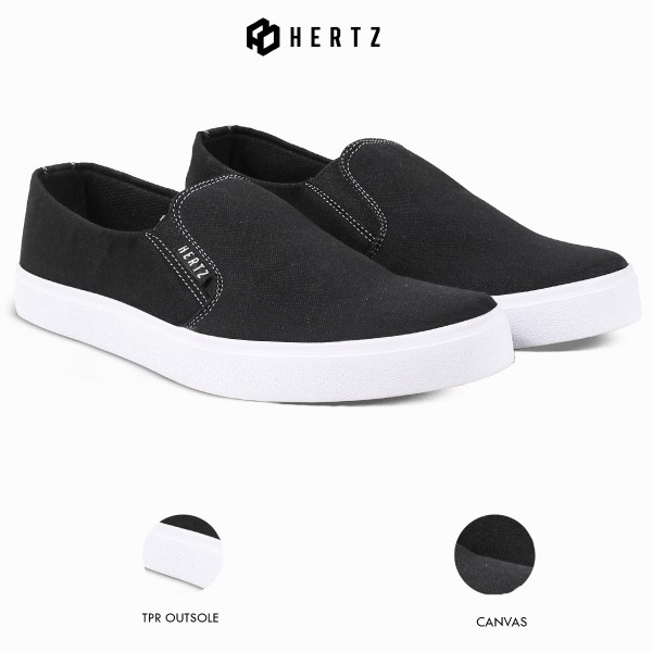 Sepatu Slip On Wanita H 3756 Brand Hertz Sepatu Casual Kerja Kuliah Hangout Harga Murah Berkualitas Warna Hitam