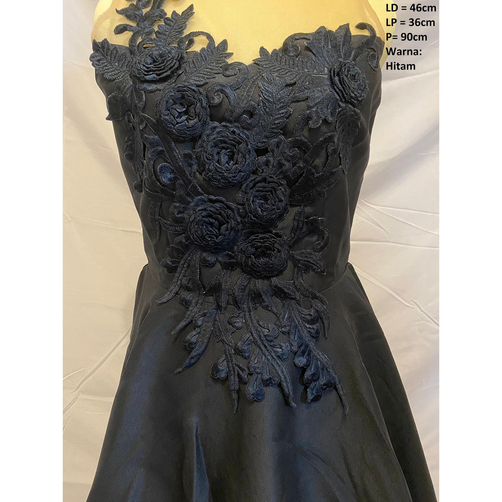 Preloved Dress Party Gown Gaun Elegant Mewah Hitam