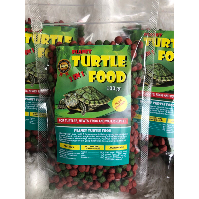 Rp.6.250 | Pelet/makanan Kura Kura PREMIUM (100 gram) Uk. pelet 5 mm ,Warna pelet campur