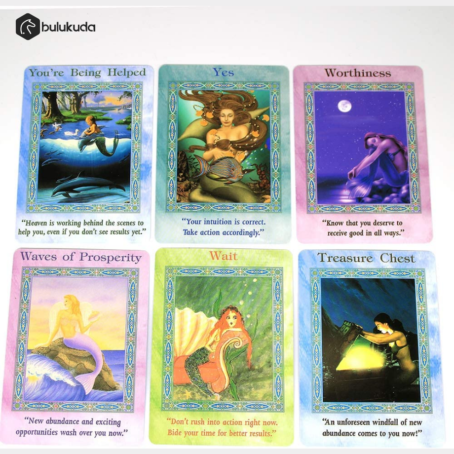 44 PCS The Magical Mermaids and Dolphin Oracle Cards for Beginners with PDF Instructions