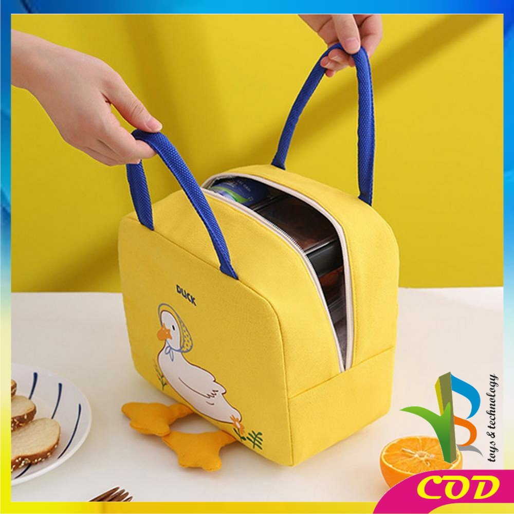 RB-T45 Tas Bekal Makanan Karakter Bebek Lunch Bag Dewasa Anak Sekolah Cooler Bag / Tas Travel Tempat Bekal Lunch Box Serbaguna