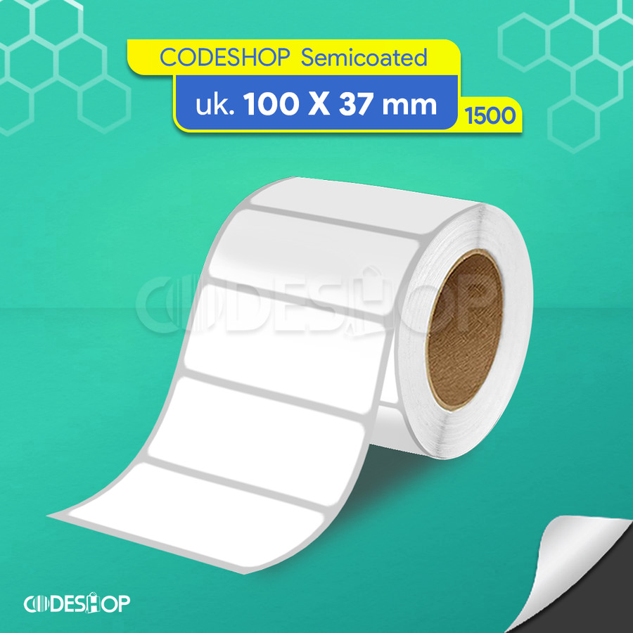 

Codeshop Label Semicoated 100x37 mm 1 Line Core Besar isi 1500 Stiker