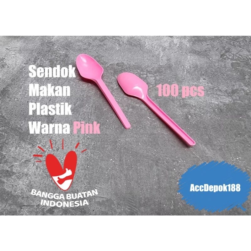 SENDOK MAKAN / SENDOK PLASTIK PANJANG TEBAL WARNA WARNI MEREK 3 STAR / BIG SPOON ISI 100 PCS WARNA BENING / UNGGU / PINK / HIJAU / ORENG / KUNING / BIRU / MERAH