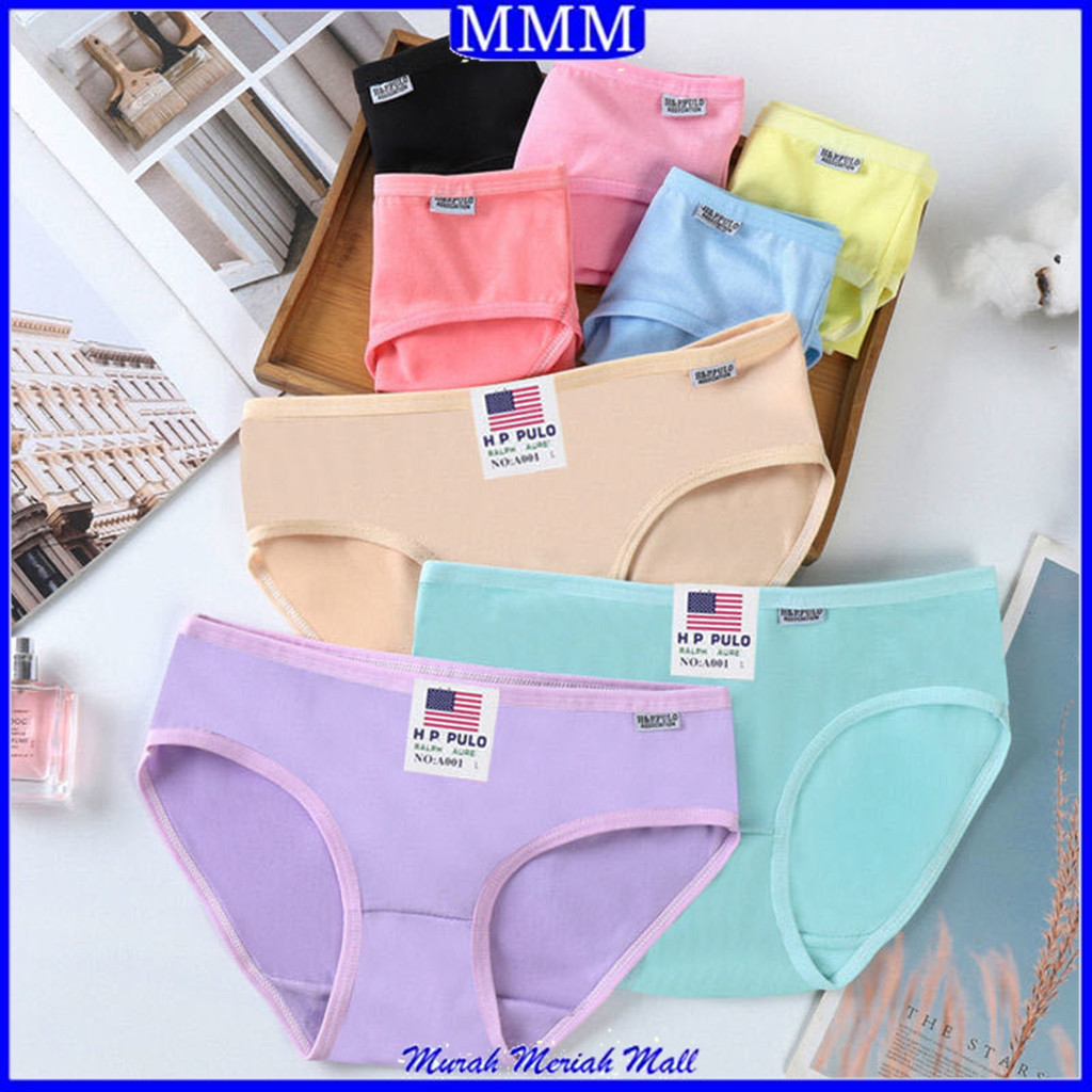 MMM Celana Dalam Polos 6785  wanita Mid waist Celana Dalam pakaian dalam wanita polos murah nyaman import celana mid waist import