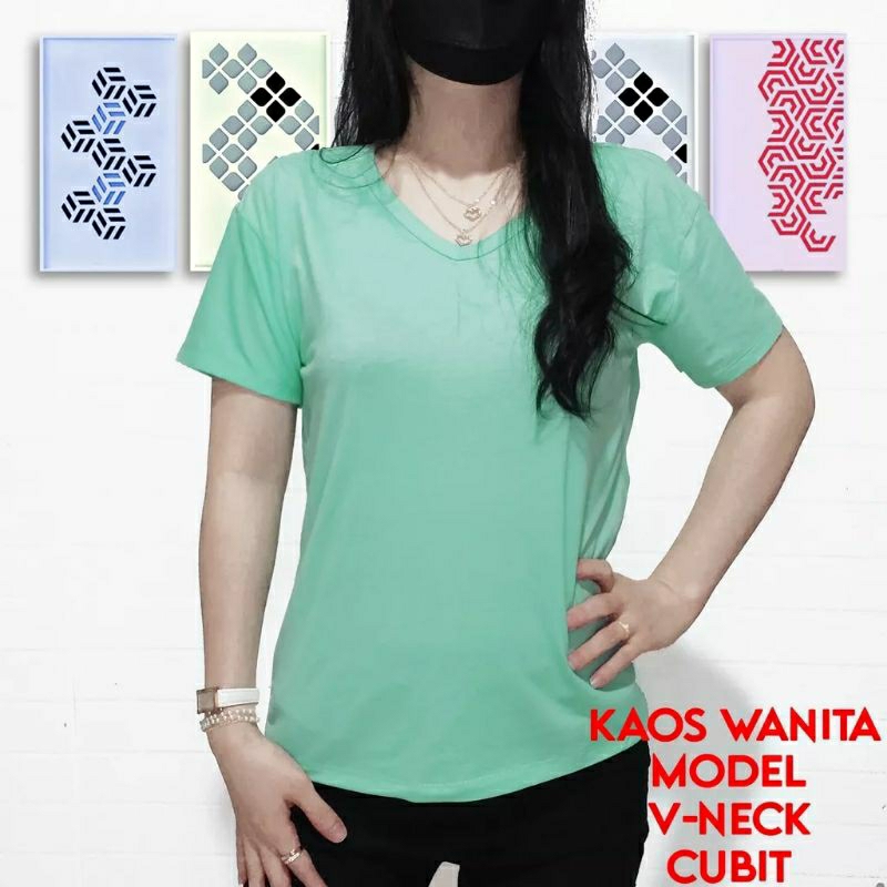 KAOS POLOS LENGAN PENDEK KERAH V NECK