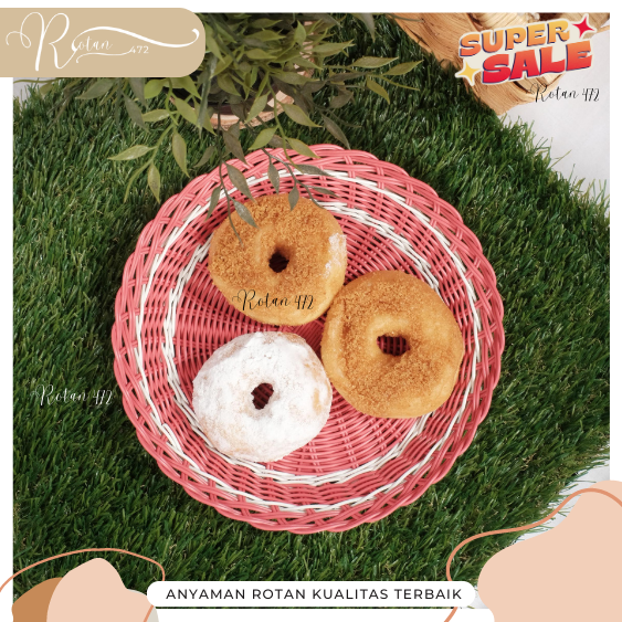 Piring Rotan Sintetis warna Warni bebas pilih warna