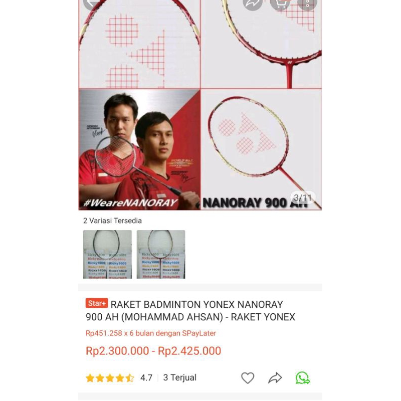 raket yonex nanoray 900