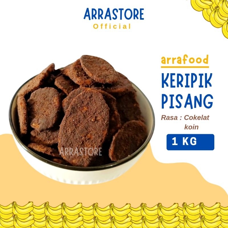 [1 KG] Keripik Pisang Coklat asli Lampung kripik pisang Koin