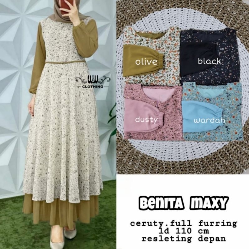 DRESS GAMIS TERBARU LD 110 CERUTY BENITA MAXY W&amp;W