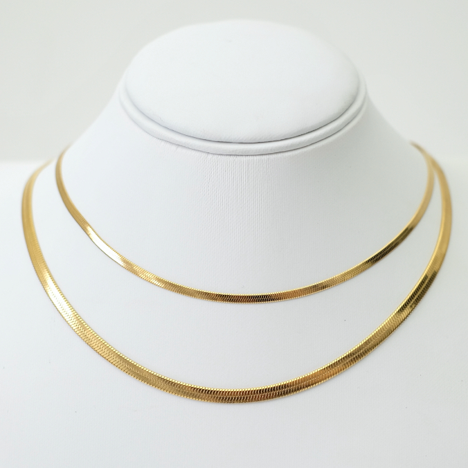 SNAKE CHAIN NECKLACE - Gold Plated Stainless Steel Daily Stacking Necklace
