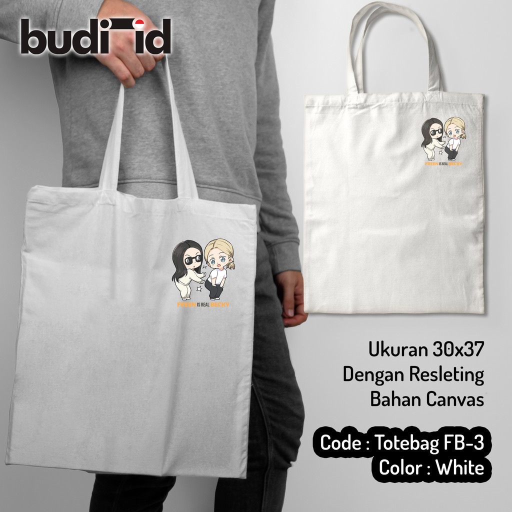 Tote bag Freenbecky Chibi FB-1 Tas Resleting Canvas Freen Sarocha Becky Armstrong GAP The Series