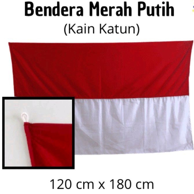 Bendera indonesia besar halus uk 120x180cm bijian