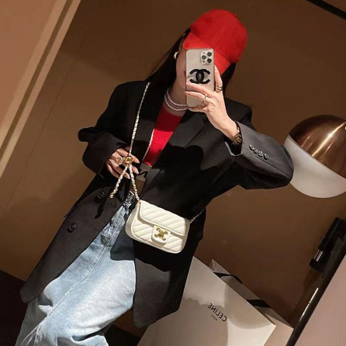 Tas Selempang Kulit Wanita Dompet Hp Cewek Rantai Luxury Mini Bag JS 8156