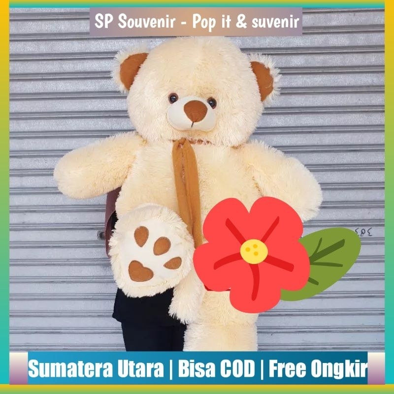 Boneka Teddy Bear Syal Telapak 70cm | Boneka Beruang 70cm