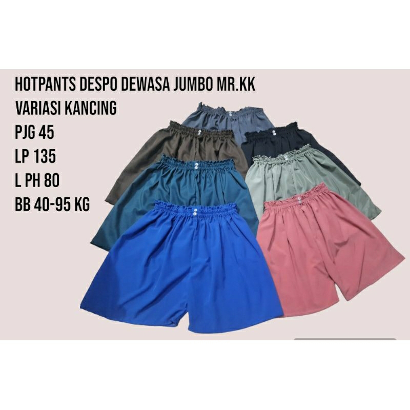 celana hot pants wanita dewasa jumbo XL polos termurah, celana gemez allsize