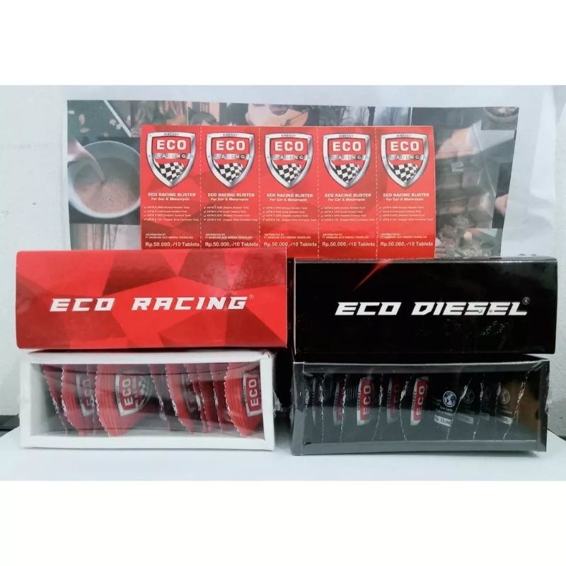 ECO RACING | Pengirit Bensin TERMURAH 1 BOX ISI 10 SACHET ECO RACING / ECO MOBIL / ECO DIESEL