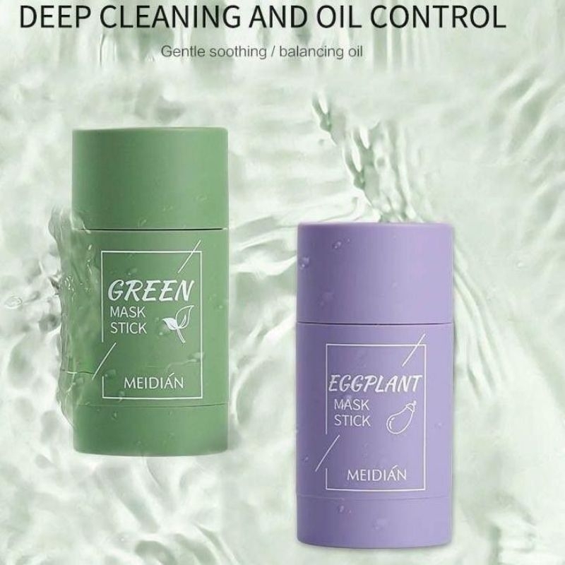 MEIDIAN Green Tea Mask & EGGPLANT mask Cleansing Clay Stik masker wajah