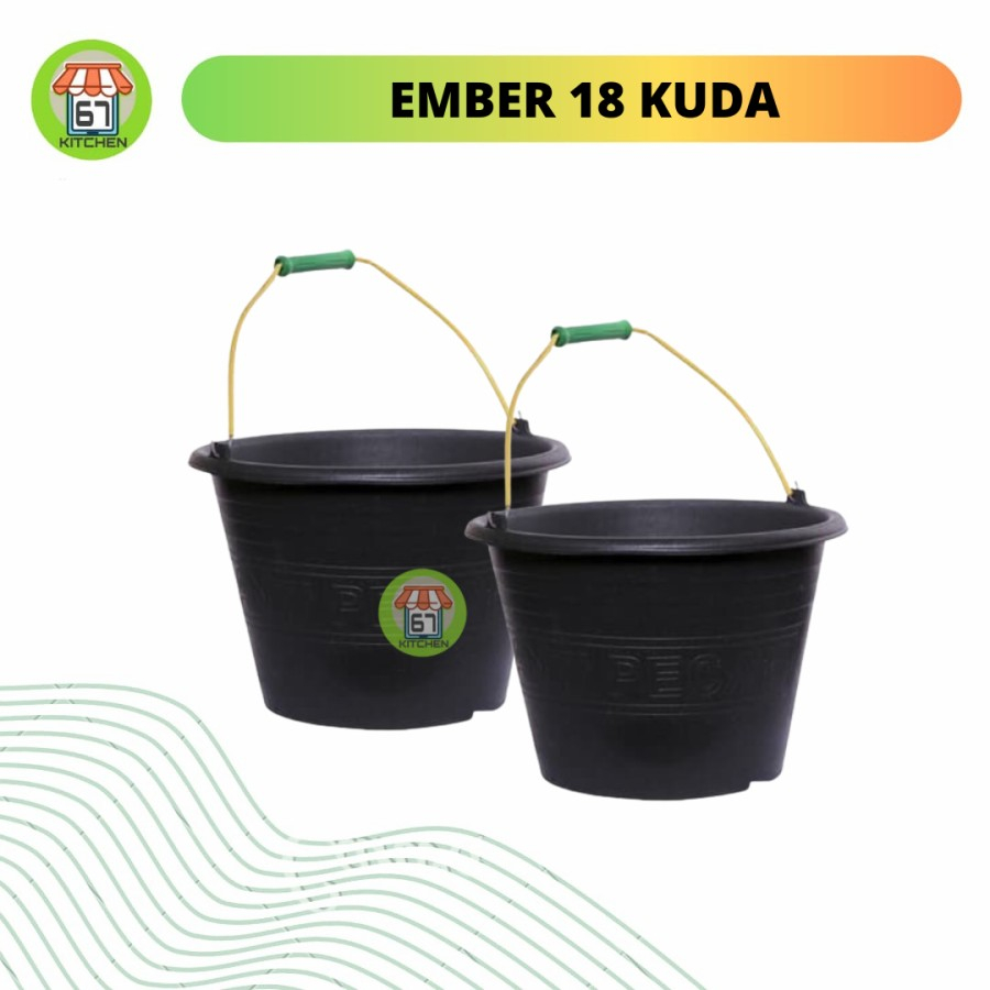 Ember Hitam Karet Cap Kuda 18 cm Cap Kuda Yasindo Kualitas Terjamin