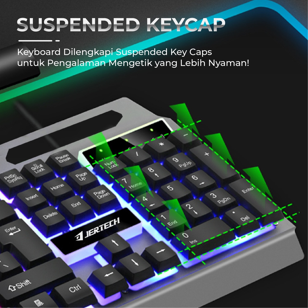 Keyboard Gaming Jertech K909 With LED Backlight Full Size