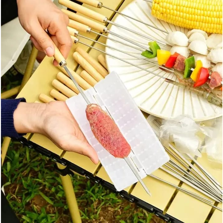 Tusukan sate stainless steel - Alat BBQ tusuk sate daging panggang gril