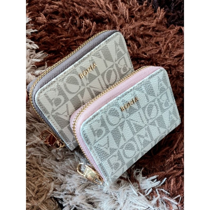 Bonia Original dompet kartu monogram white