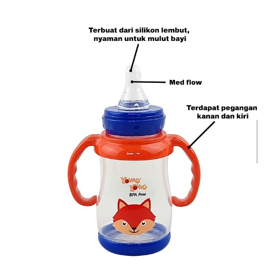 YOUNG YOUNG Botol Susu Bayi 150 dan 275 ML Feeding Bottle Med Flow