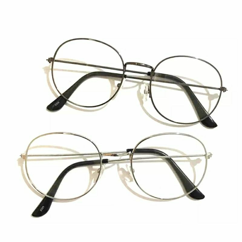 Kacamata frame / kacamata wanita dan pria gaya retro round eyeglasses metal kacamata lucu kacamata m