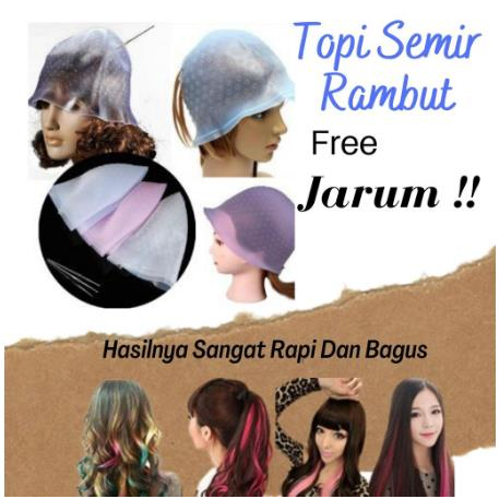 ^ KYRA ^ Highlight Cat Rambut Topi Bleaching Topi Cat Semir Rambut Magicap FREE jarum