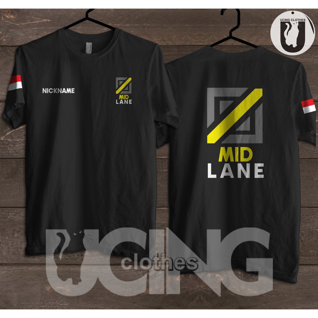 Kaos Baju Role MLBB Mid Lane Gratis Nickname Kaos Game