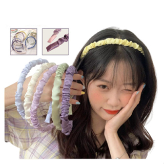 Serbagrosirmurah Scrunchie Bando Kerut Import Korea Headband Kain Satin Halus  BENDO KOREA STYLE AKSESORIS