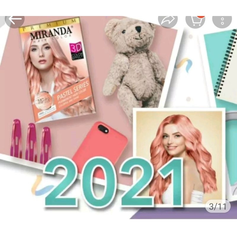 Miranda Hair Color [ Cat Rambut Permanen ] Pastel Series 30ml.