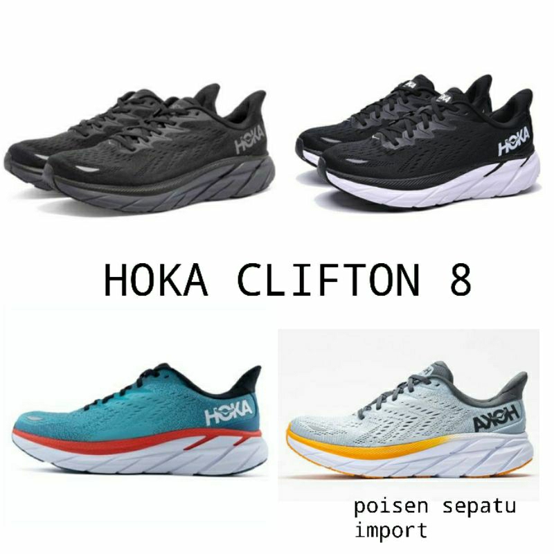 SEPATU HOKA CLIFTON 8 WIDE SUPER PREMIUM