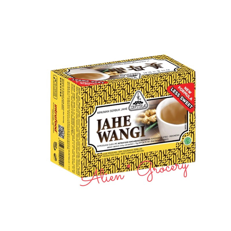 PROMO!! INTRA JAHE Minuman Bubuk Jahe Instan Instant Box Kotak Less Sweet Sachet Renceng 20x15gr 300gr