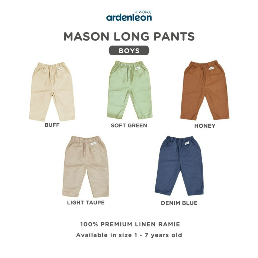 Ardenleon Mason Long Pants 1-7 Tahun Celana Panjang Anak Unisex Chic Series CBKS