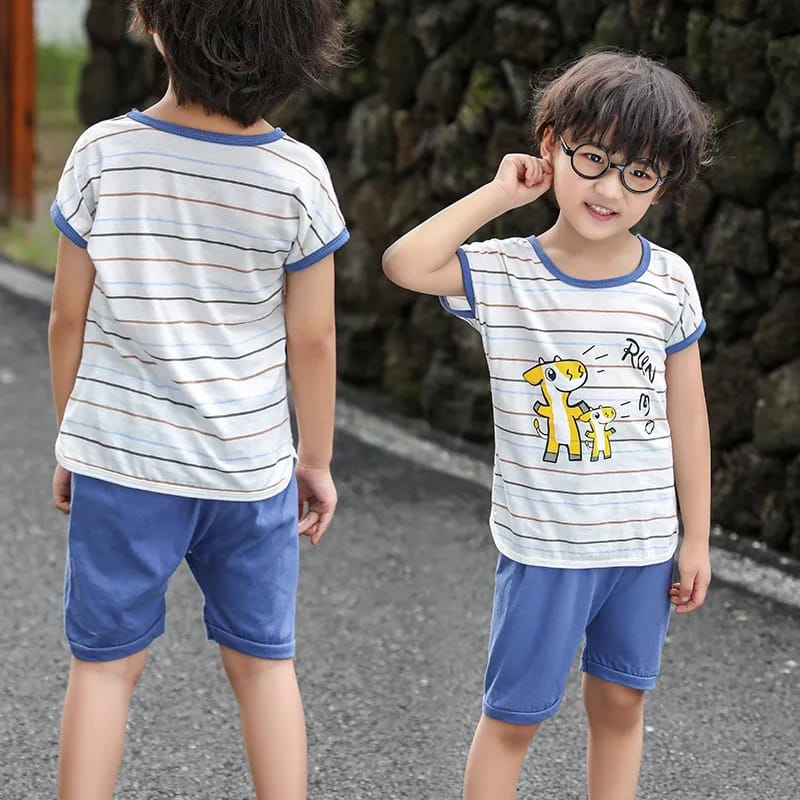 Setelan baju celana anak Kaos dan celana katun import set baju bayi