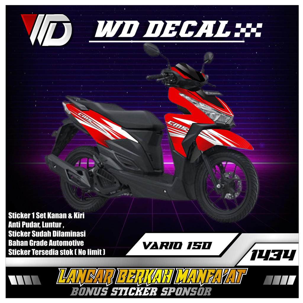 01434 STICKER STRIPING SEPEDA MOTOR HONDA VARIO 125 LED