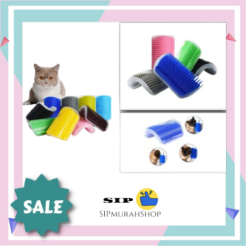 Mainan Sisir Kucing Murah Plus Catnip Tempel Pojokan Tembok Sikat Pijat Cat Grooming Pet Brush Corner Tickling Comb