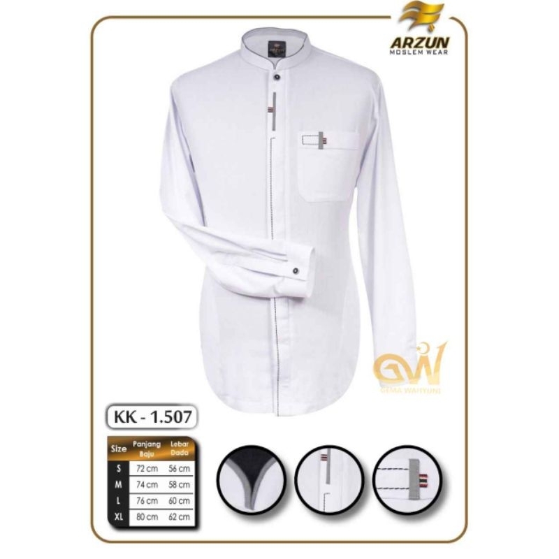 BAJU KOKO BAPAK PUTIH HAJI UMROH ARZUN LENGAN PANJANG
