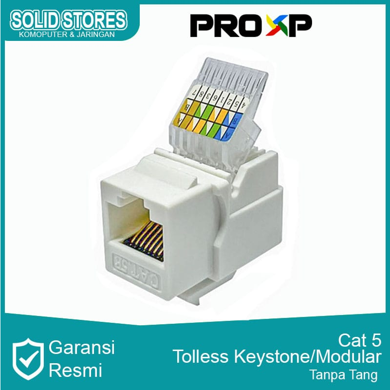 PROXP Tolless Keystone Jack cat 5/ Modular Jack cat 5 rj45 Tanpa Tang