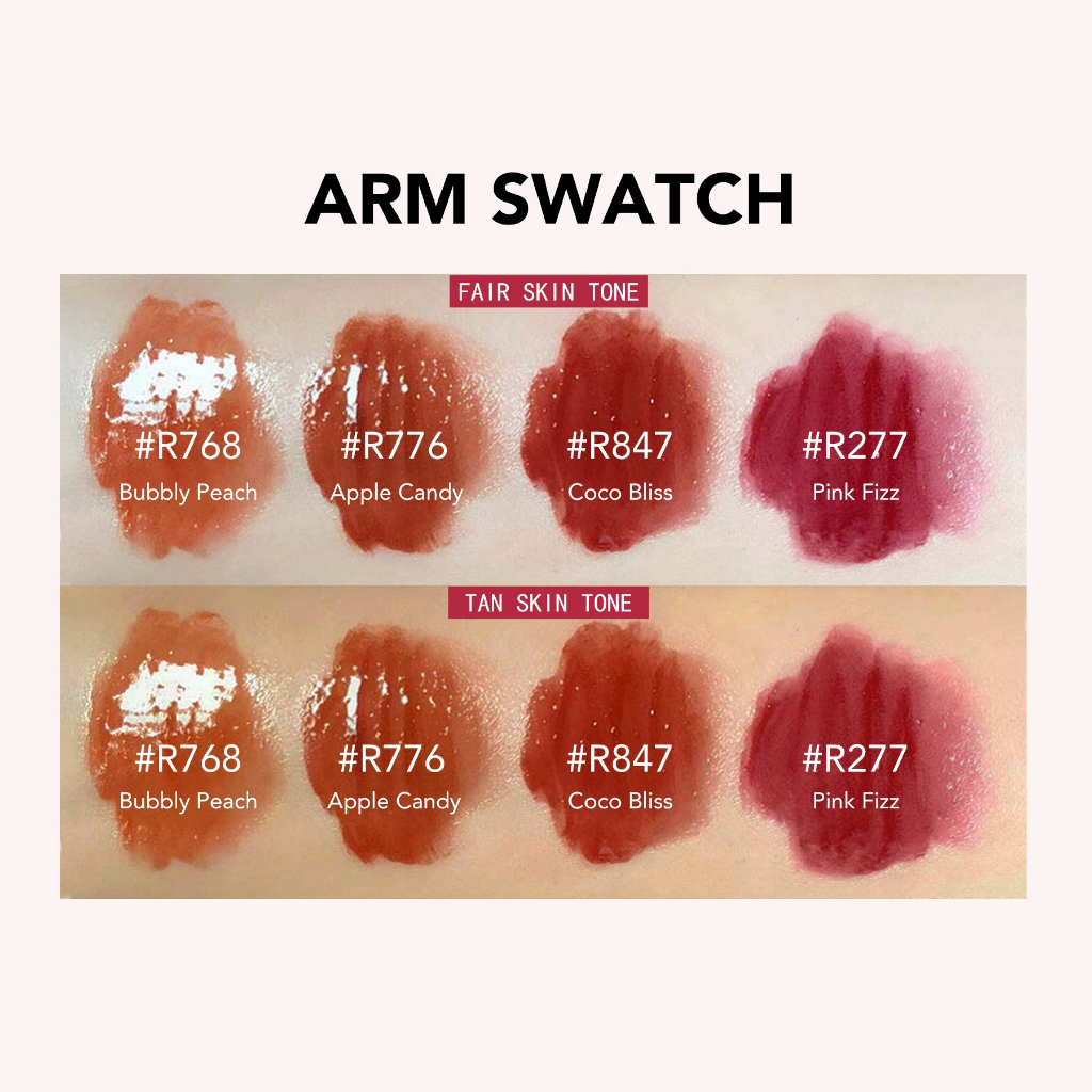 YOU Cloud Touch Juicy Tint Indonesia / 2.5g / Glassy Glowy Lips Hybrid Lip Look &amp; Care With Ceramide / Healthy Glow Natural Lasting Stain Moisturizing Comfort  / Nourishing Melembabkan / R847 R768 R776 R277 / Cosmetic Lipstick Liptint Y.O.U Series Fixing