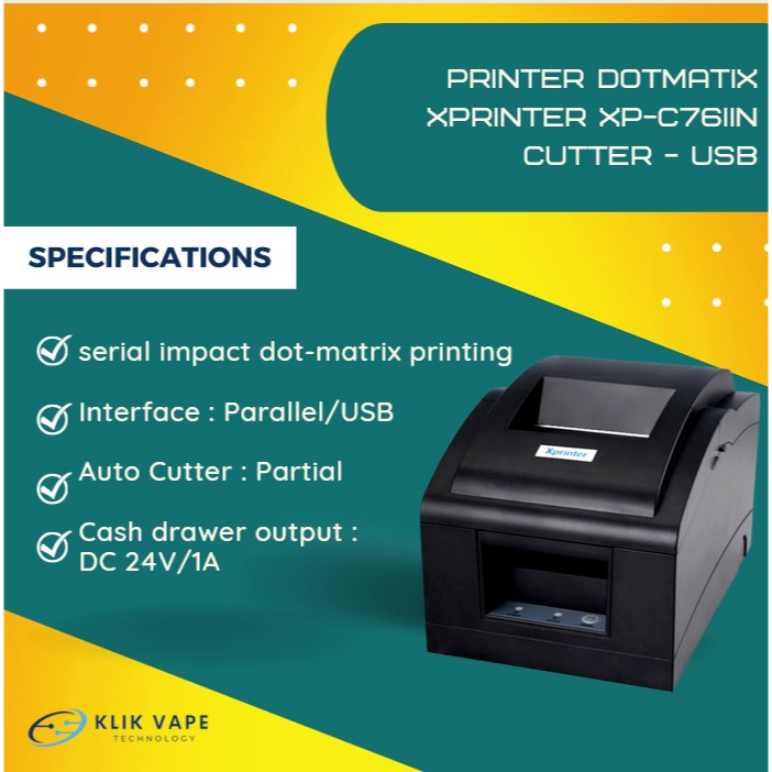 TERMURAH Printer Dotmatrix Xprinter XP-C76IIN Cutter - USB