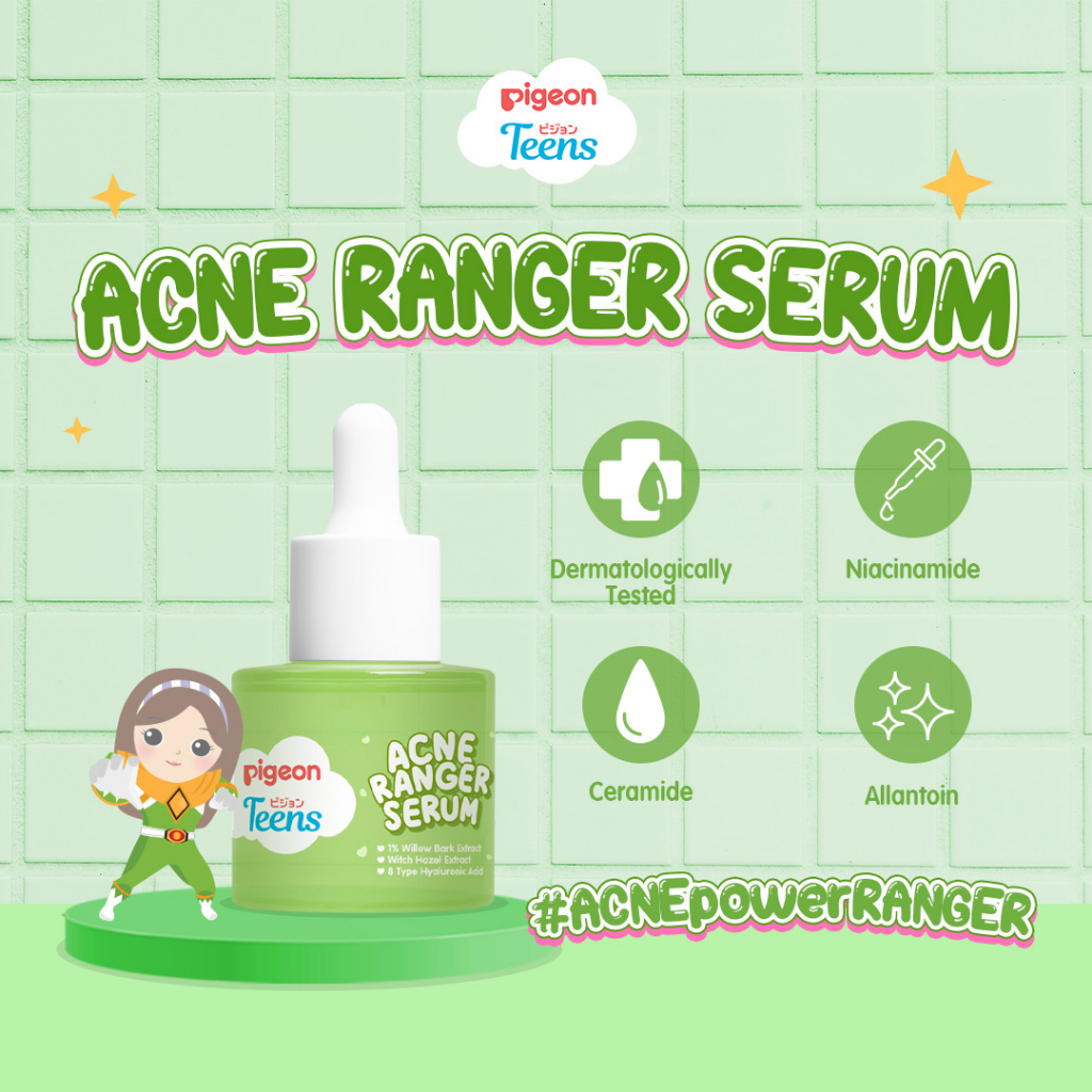 PIGEON Teens Acne Ranger Serum / Indonesia Serum Wajah 20ml/ For Acne Prone Skin / Jerawat Berjerawa